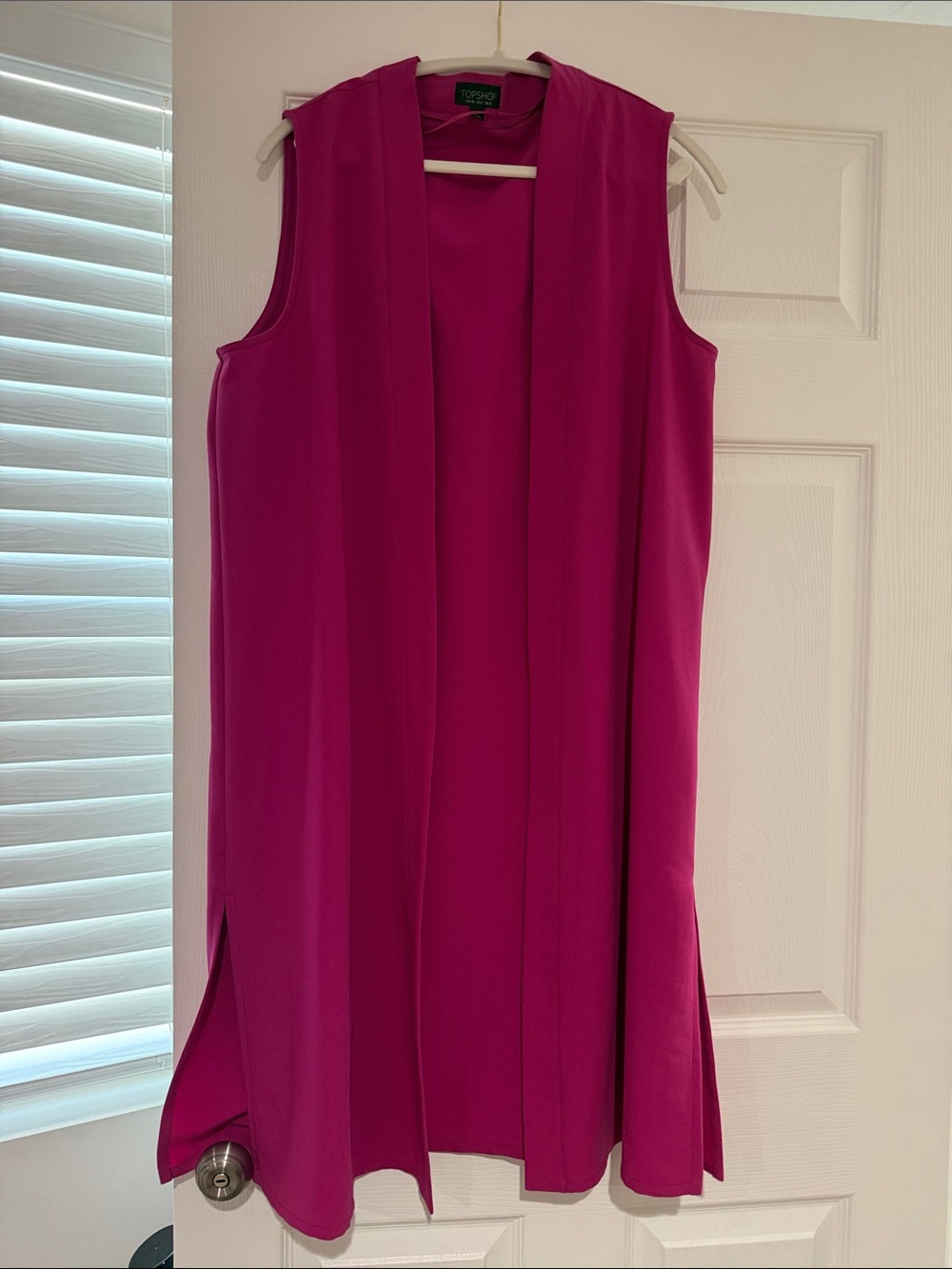 Topshop Hot Pink Sleeveless Long Vest